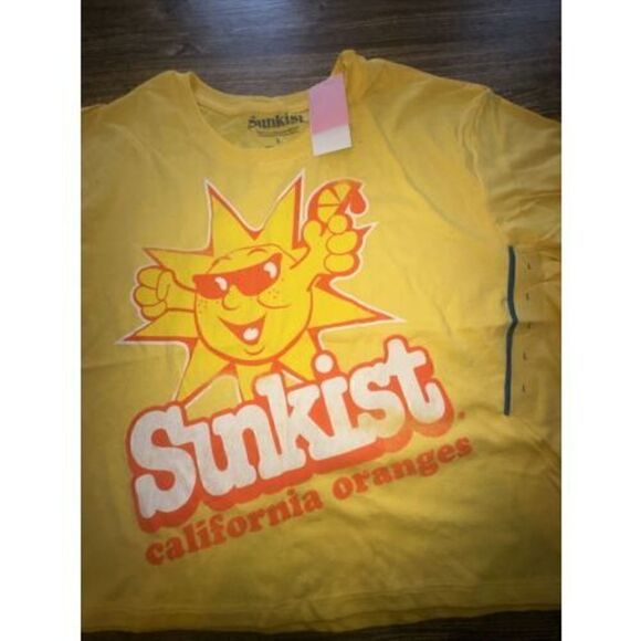 Sunkist Women's Size Large Lemon Zest Sunkist California Orange Cropped T-Shirt - Picture 3 of 4